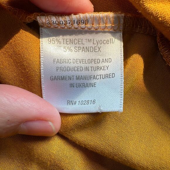 Garnet Hill Button Detail Knit Wrap Skirt Yellow Small - Picture 5 of 9